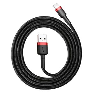 Cavo USB Lightning Baseus Cafule 2.4A 1m (rosso+nero)