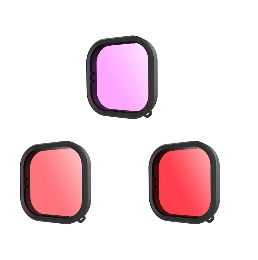 Set di filtri impermeabili Telesin per obiettivo GoPro Hero 9 / Hero 10 / Hero 11 / Hero 12 (GP-FLT-904)