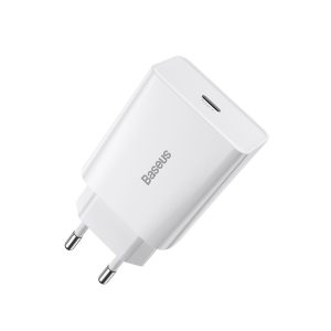 Baseus Speed Mini Caricabatterie Rapido, USB-C, PD, 3A, 20W (bianco)