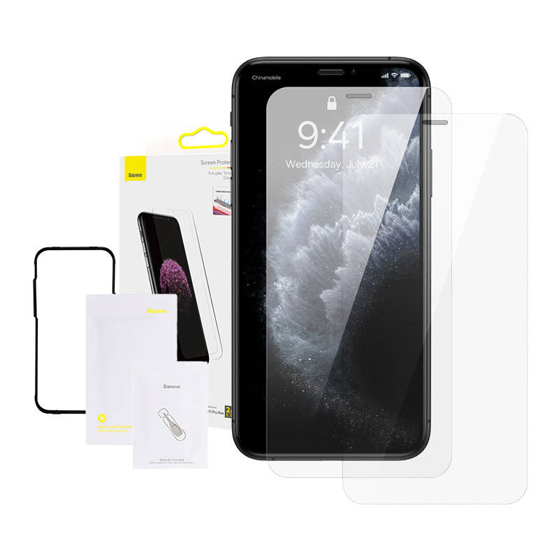 Pellicola protettiva in vetro temperato Baseus da 0,3 mm (confezione da 2) per iPhone XS Max/11 Pro Max da 6,5 pollici