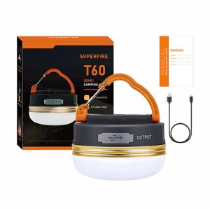 Lampada da campeggio Superfire T60, 2,5 W, 1000 mAh
