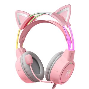 Cuffie da gaming ONIKUMA X15Pro rosa/orecchie da gatto
