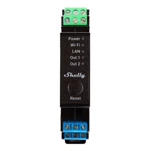 Shelly Pro 2PM Relè a 2 canali per montaggio su guida DIN, WiFi/LAN (misurazione di potenza)