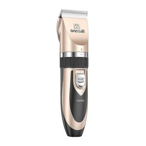 Set Oneisall P2 per tosatura animali domestici: tagliacapelli, forbici e pettine (oro)