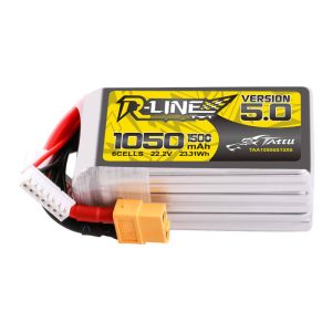 Batteria Tattu R-Line 5.0 1050mAh 22.2V 6S 150C con connettore XT60