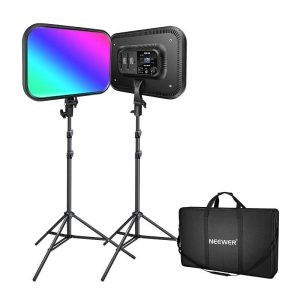 Kit Neewer RGB168 LED RGB, due lampade da 60W 2500-8500K