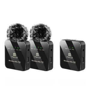 Microfono lavalier wireless PULUZ 2 TX + 1 RX