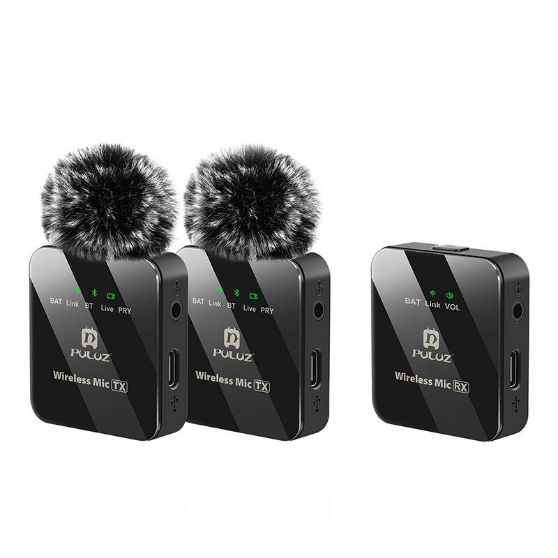 Microfono lavalier wireless PULUZ 2 TX + 1 RX