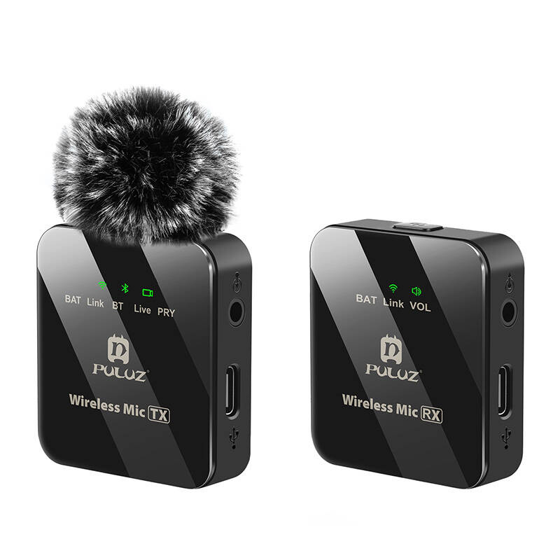 Microfono lavalier wireless PULUZ 1 TX + 1 RX