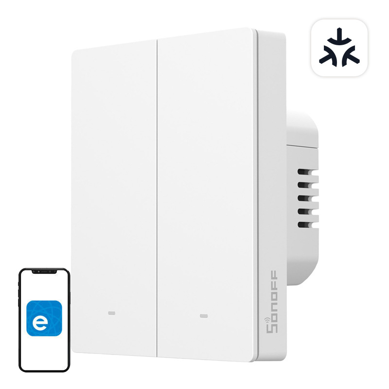 Interruttore a parete intelligente SONOFF M5-2C-80W WiFi Matter (2 canali, per cornice)