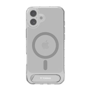 Custodia Torras Pstand Series per iPhone 16 Plus (trasparente)