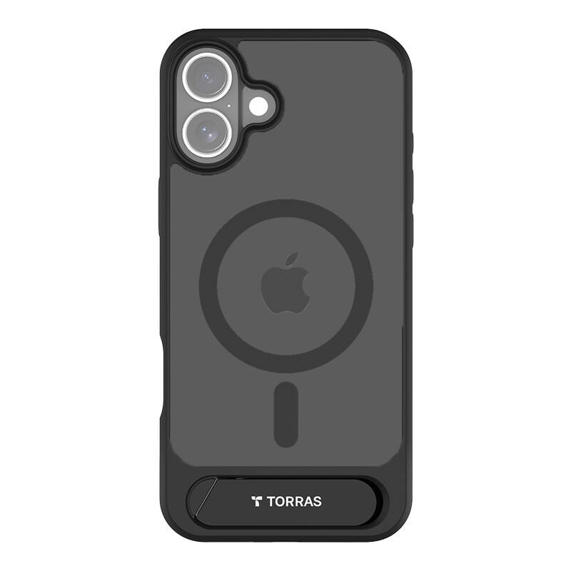 Custodia Torras Pstand Series per iPhone 16 Plus (nera)