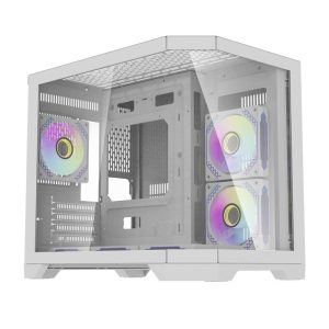 Case per computer Darflash FT418 + 6 ventole aRGB (bianco)