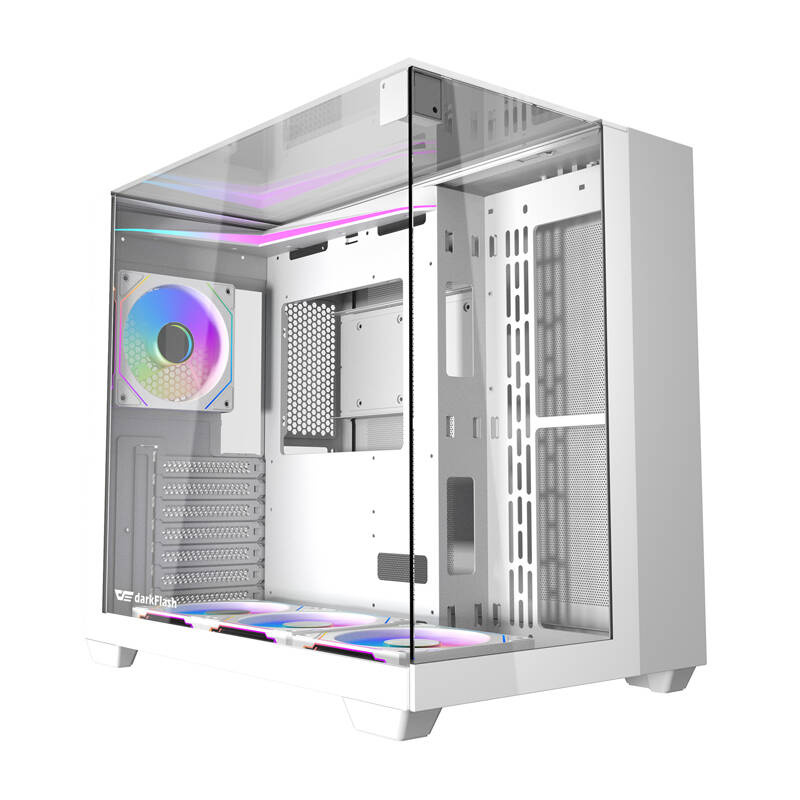 Case per computer Darkflash TH285 (bianco) + 4 ventole
