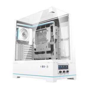 Case per computer Darkflash DY450 PRO (bianco) + 1 ventola