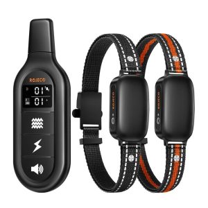 Collare da addestramento per cani RojecoPD521 da 1000 m con 2 collari inclusi (nero)