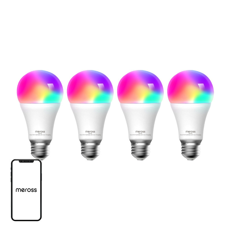 Lampadina LED intelligente WiFi Meross MSL120 (HomeKit) (confezione da quattro)