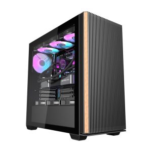 Case per computer Darkflash DS900WS (nero) + 4 ventole