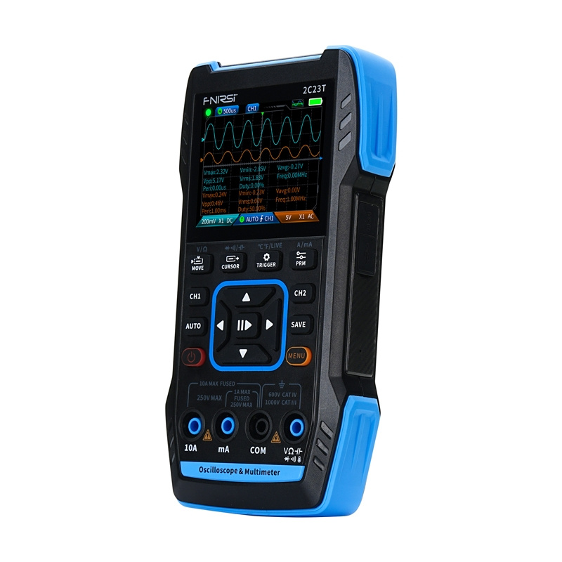 Oscilloscopio portatile 3 in 1, generatore di segnale multimetro FNIRSI 2C23T
