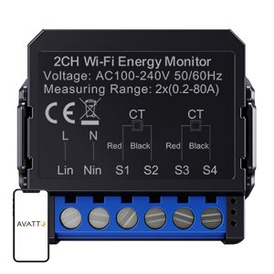 Contatore di energia intelligente bidirezionale Avatto WiFi WPM16-2