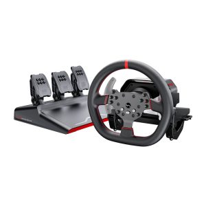 Set gaming PXN-V10 Pro: volante + pedaliera + morsetti di montaggio (PC / PS4 / Xbox One / Xbox Series X|S)