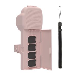 Custodia protettiva Sunnylife con cinturino e cordino per Osmo Pocket 3 (rosa)
