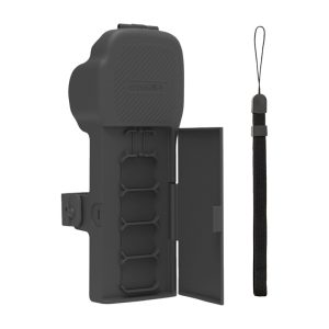 Custodia protettiva Sunnylife con cinturino e cordino per Osmo Pocket 3 (grigia)