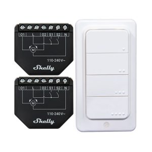 Set di 2 controller WiFi per tapparelle/tende Shelly Shutter + pulsante BLU RC 4