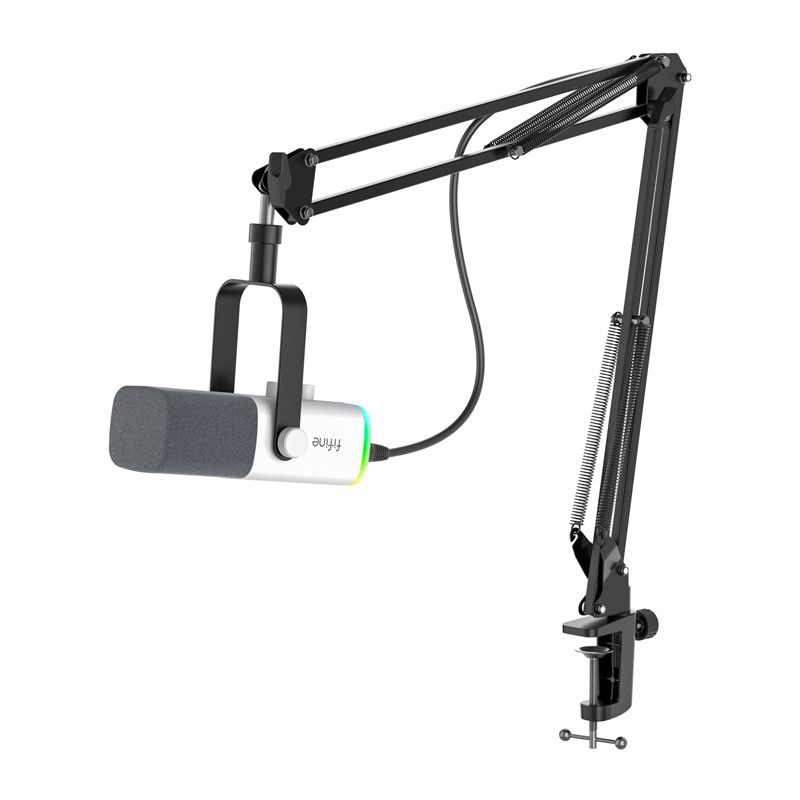 Microfono da gaming Fifine AM8TW con braccio snodato (bianco)