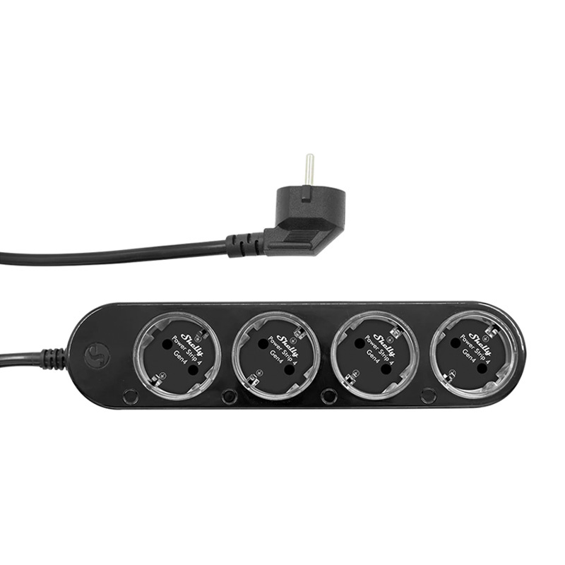 Multipresa intelligente Shelly 12A 4 Gen4 Zigbee/Nero opaco