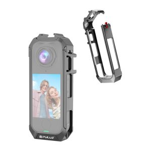 Custodia protettiva in metallo Puluz per Insta 360 X4 Air (grigia)