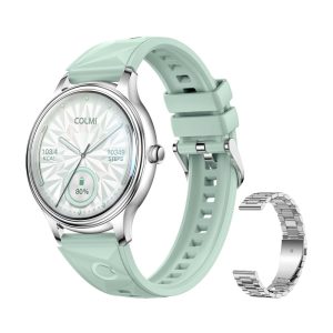 Smartwatch COLMI L28 (verde argento + cinturino in acciaio argentato)