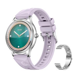 Smartwatch COLMI L28 (argento-viola + cinturino in acciaio argentato)