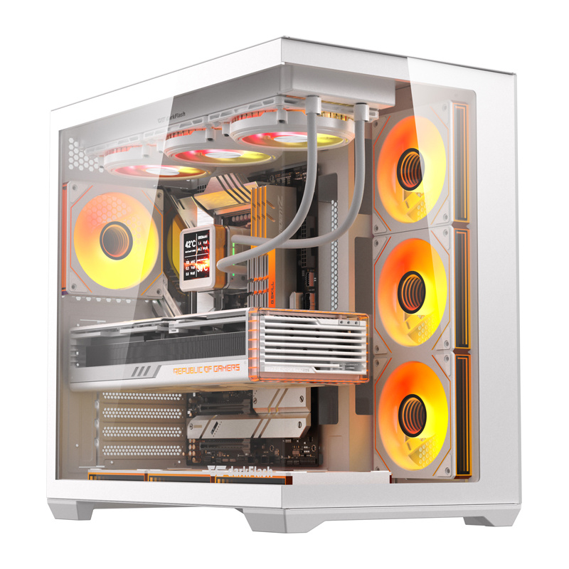 Case per computer DarkFlash C280 (bianco) + 7 ventole