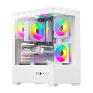 Case per computer DarkFlash C365 (bianco) + 5 ventole