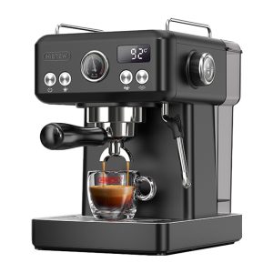 Macchina per caffè espresso a pistone HiBREW H10A con controllo della temperatura (nera)